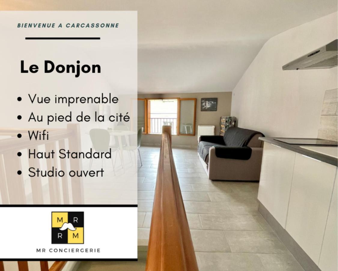 Le Donjon - Vue Cite Pied Cite Medievale Neuf Carcassonne Exterior foto